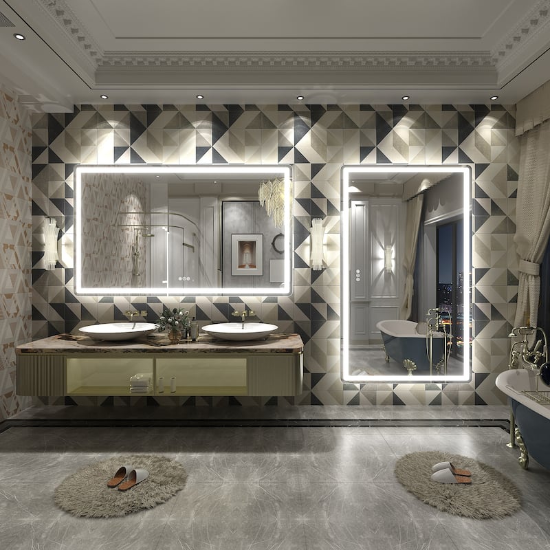 UL Certified Frameless LED Front Light and Backlit Wall Bathroom Vanity Mirror