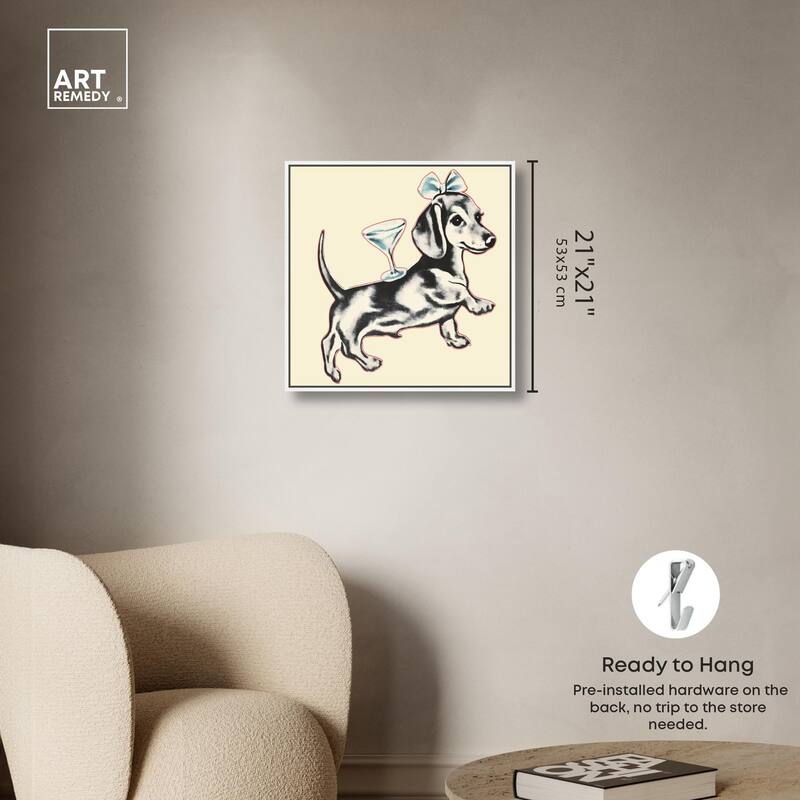Martini Pup II Canvas by Art Remedy