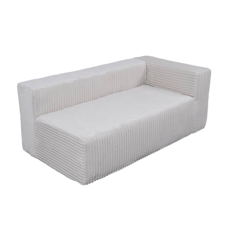 105.11" L-Shaped Chenille Sectional Sofa with All-Foam Structure, 6 Pillows and Space-Saving Design (Right Chaise)