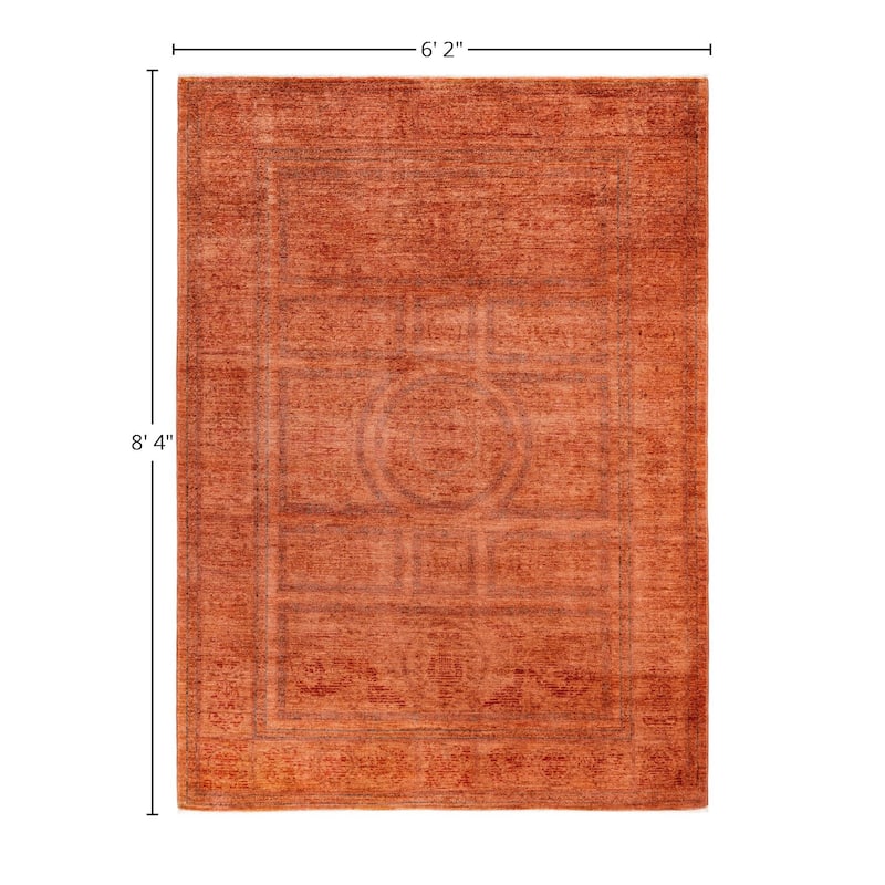 Overdyed One-of-a-Kind Hand-Knotted Area Rug - Pink - 6' 2" x 8' 4"