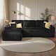 Option Left Chaise-Stripe Black