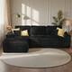 Option Left Chaise-Stripe Black