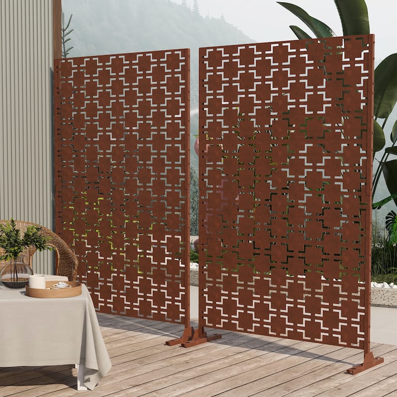 Outdoor Free Standing Metal Privacy Screen