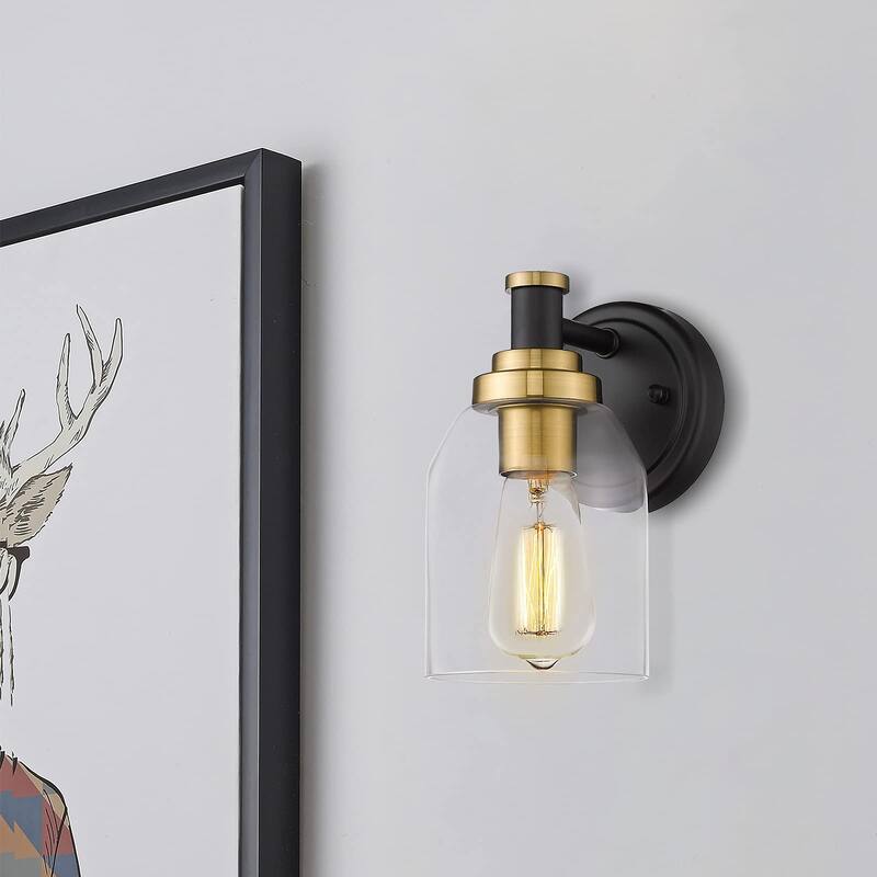 1-Light Vintage Wall UP/DOWN Sconces with Clear Glass Shade