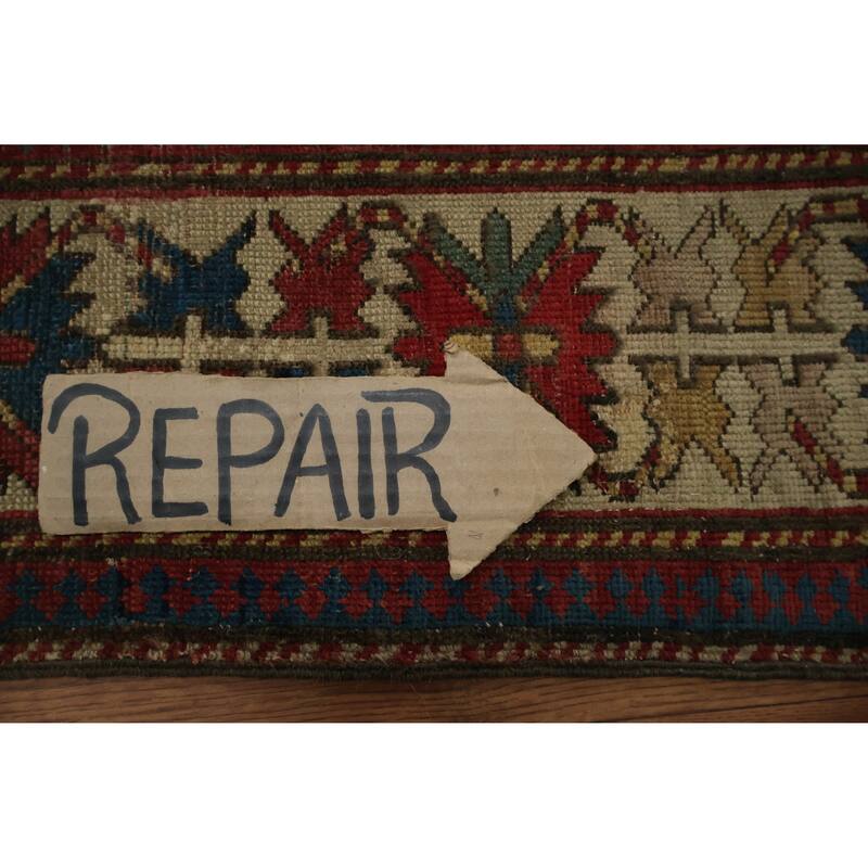 Hand Knotted Oriental 100% Wool Carpet Traditional Tribal Red Kazak Area Rug - 5' 6'' X 3' 3''