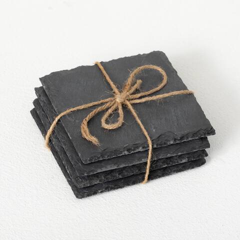 Sullivans Slate Live-Edge Candle Coaster - Set of 4
