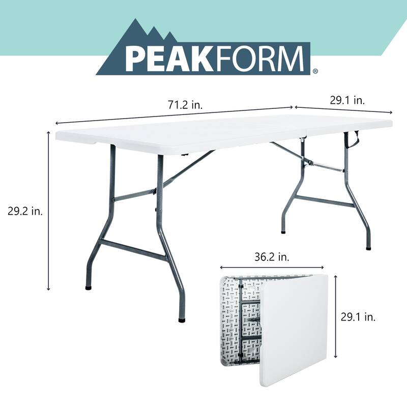Peakform 6-Foot Centerfold Table, White