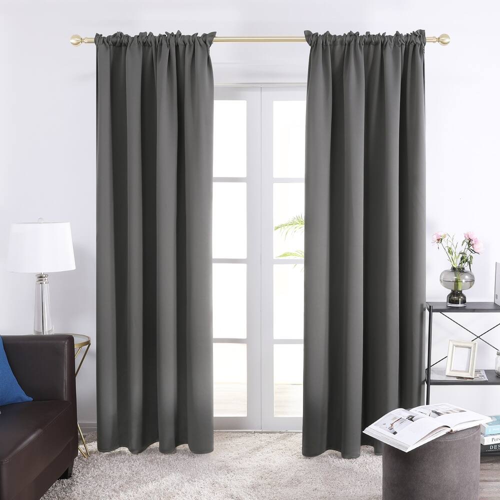 Deconovo Solid Rod Pocket Curtain Panel Pair (2 Panel)