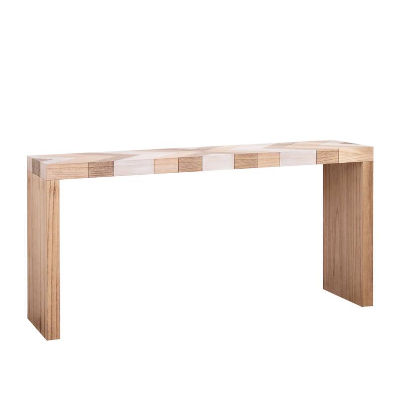 Modern Console Table with Chevron Patterned Top