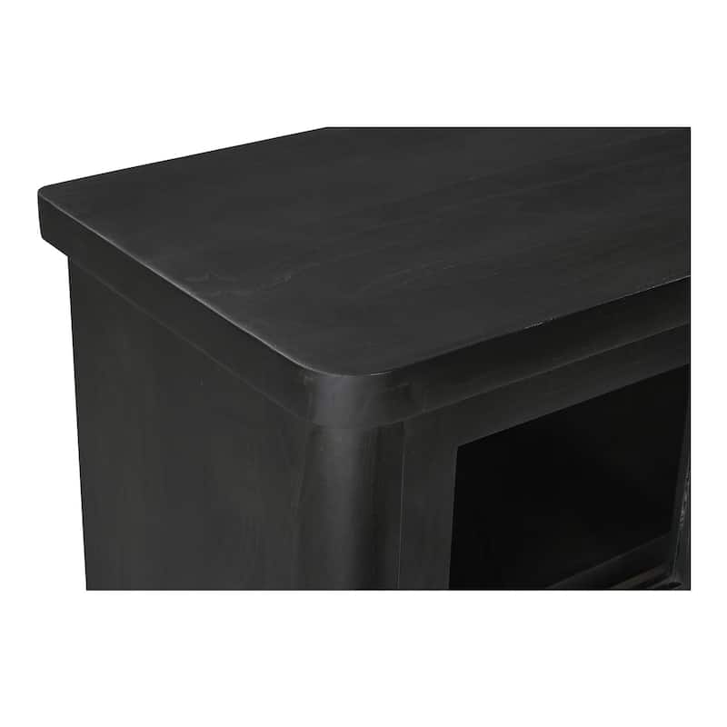 NADAAL STUDIOS Selira, Wooden Sideboard With Glass Sliding Doors - 78"W x21"D x33.5"H