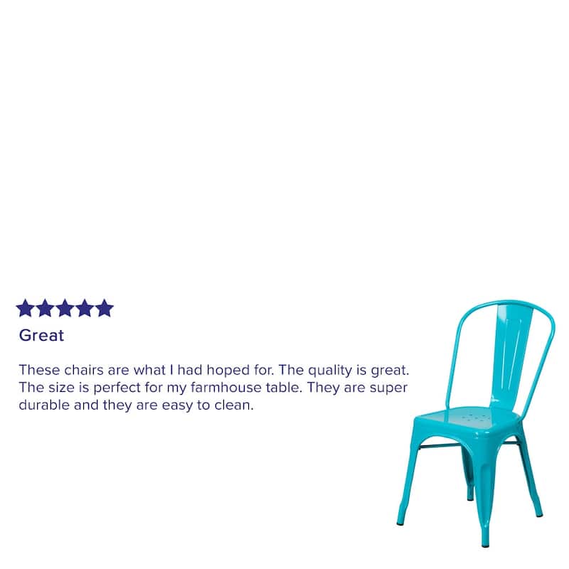 Metal Indoor/ Outdoor Stackable Bistro Chair (Set of 4)