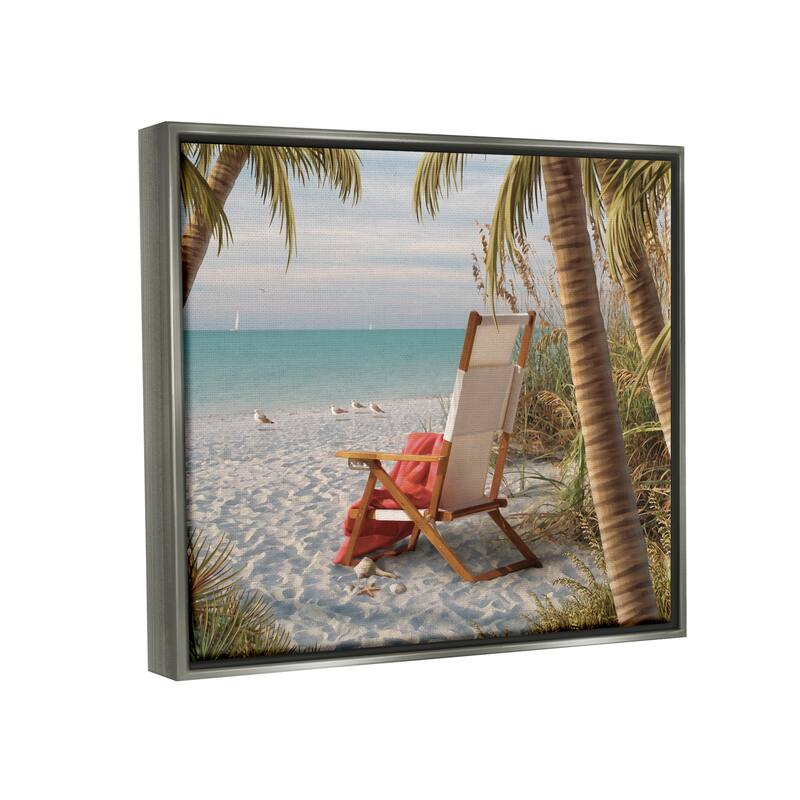 Stupell Tropic Breeze Beach Landscape Framed Floater Canvas Wall Art by Alan Giana