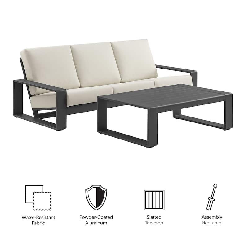 Lirienne 2-Piece Outdoor Patio Aluminum Furniture Set