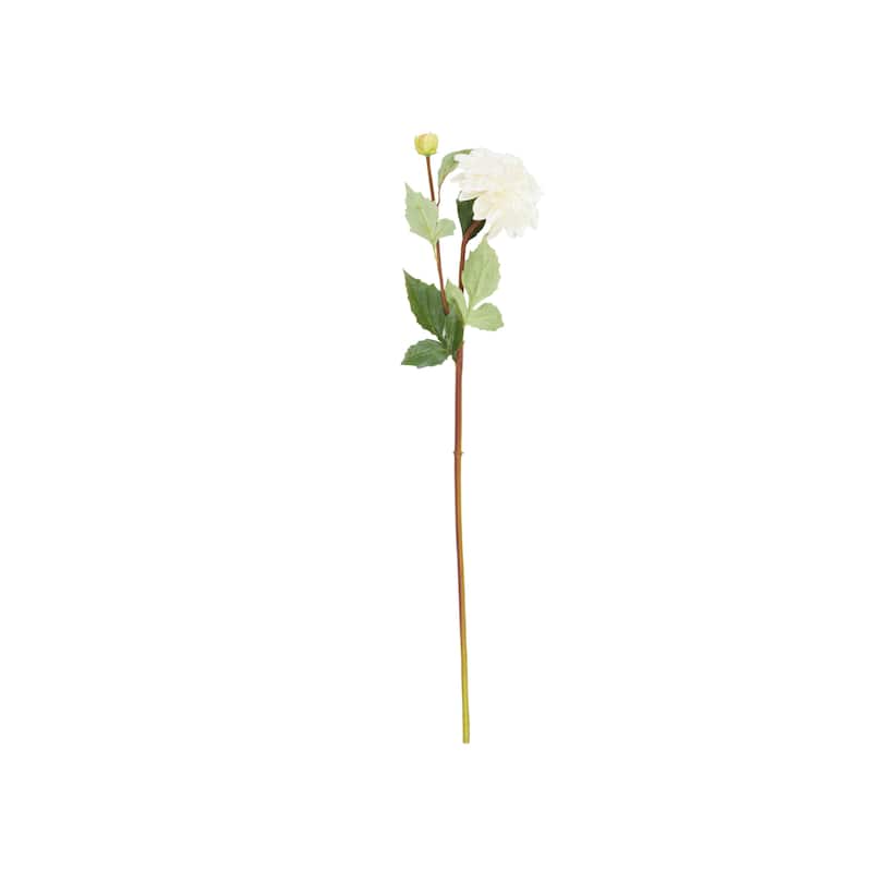 Faux Foliage Dahlia Tall Artificial Flower Stem - Set of 8 White - Roche River Decor