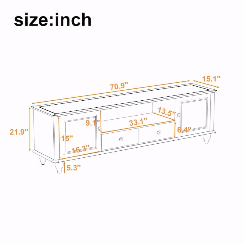 70.9'' Modern TV Stand for TVs up to 80 Inches