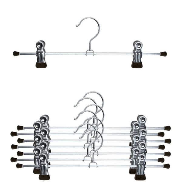 slide 2 of 8, MAWA-8pc set, Pant Hanger with Duel Clips K40-D Series Black