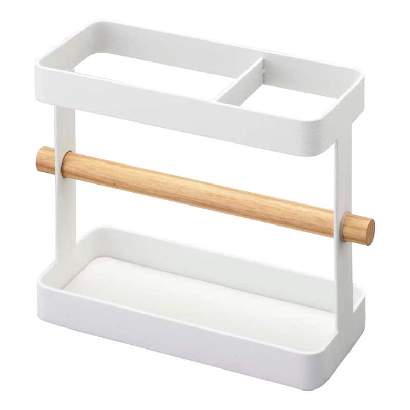 Yamazaki Home Utensil Holder, Steel and Wood, Holds 2.2 lbs - L 2.95 x W 7.87 x H 5.71 inches