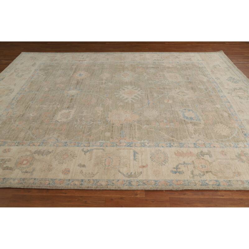 Vegetable Dye Oushak Turkish Rug Hand-Knotted Wool Carpet - 8'1"x 10'0"