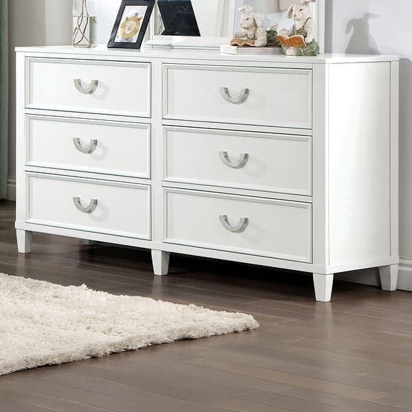 slide 2 of 5, Furniture of America Wynter Modern White Wood 6-drawer Dresser White