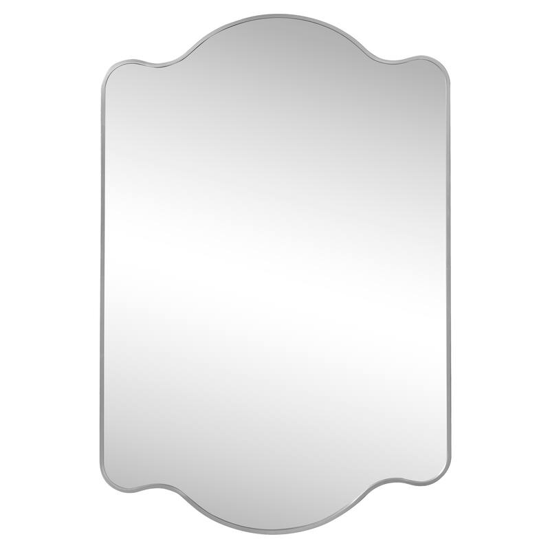 24 in. W x 36 in. H Scalloped Rectangular Metal Framed Wall Mirror - 36 H x 24 W x 1.08 D