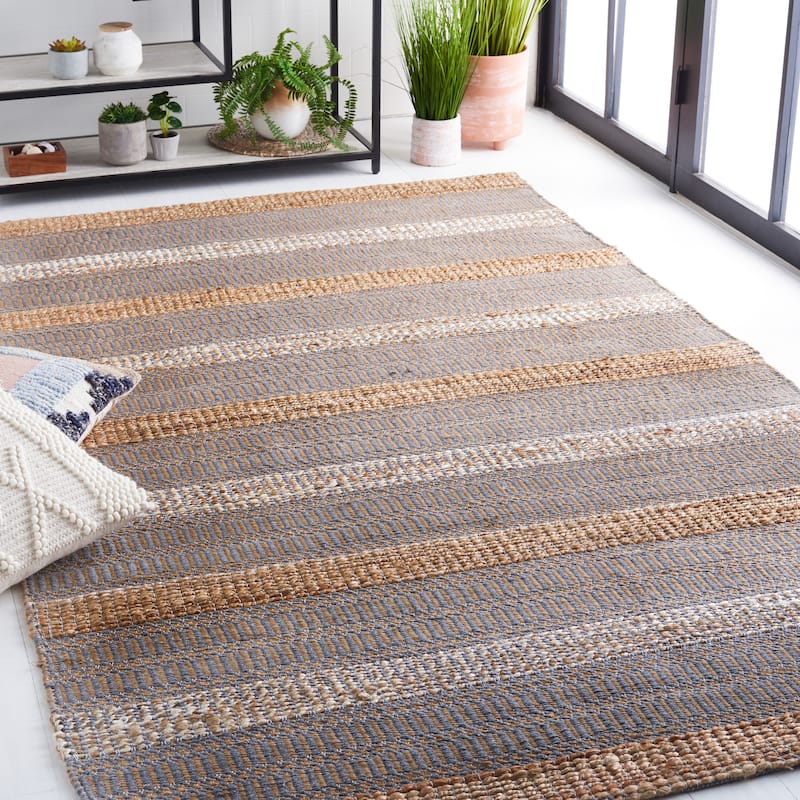 SAFAVIEH Handmade Natural Fiber Galilea Geometric Seagrass Rug - 3' x 5' - Grey/Natural