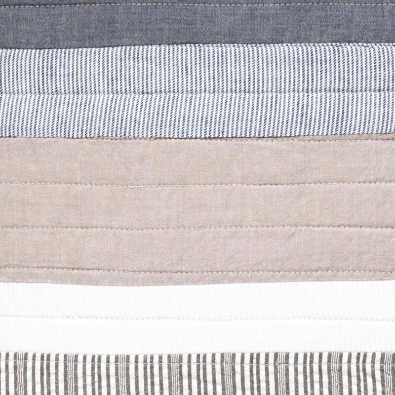 Nautica Tideway Neutral Stripe Cotton Reversible Quilt