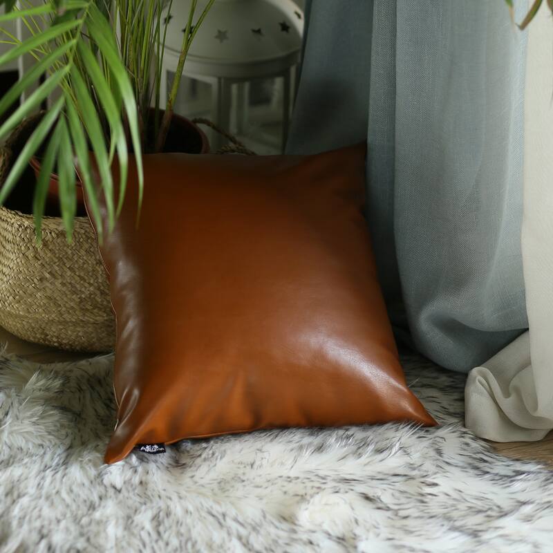 The Curated Nomad Baywood Faux Leather Pillow Cover