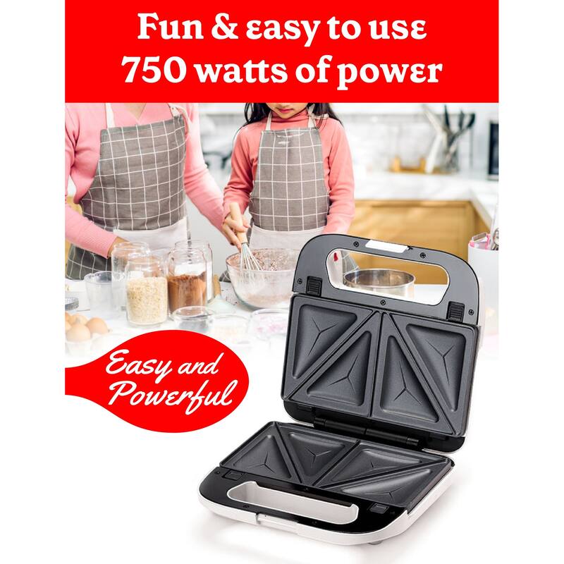 Betty Crocker 3-in-1 Indoor Grill, Sandwich / Panini Press & Waffle Maker Plus, 750 Watts