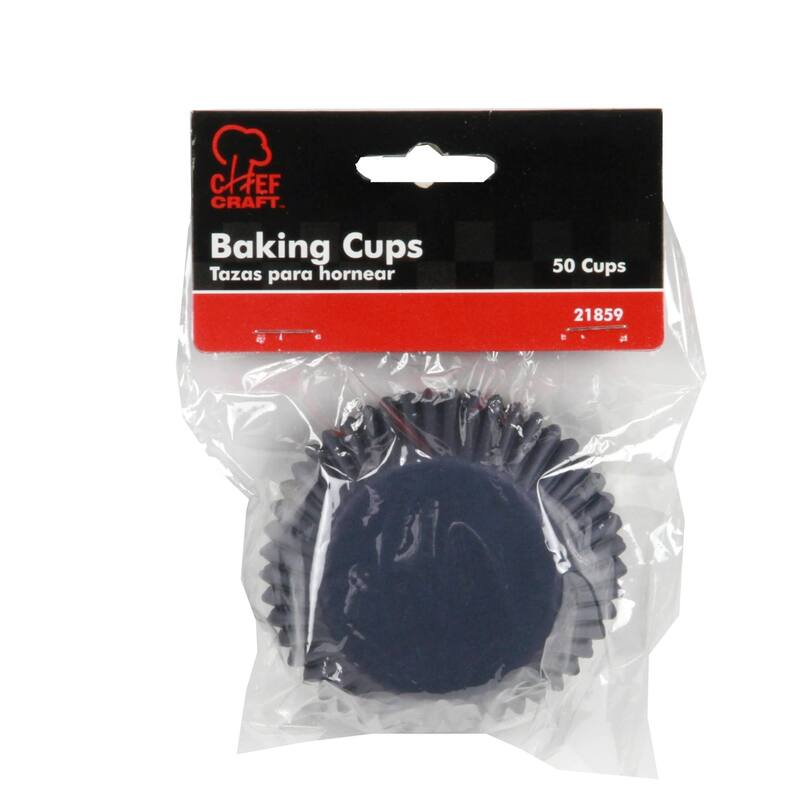 Chef Craft 50 Count Cupcake Liners Muffin Size Baking Cups, Dark Blue - 50 Pack