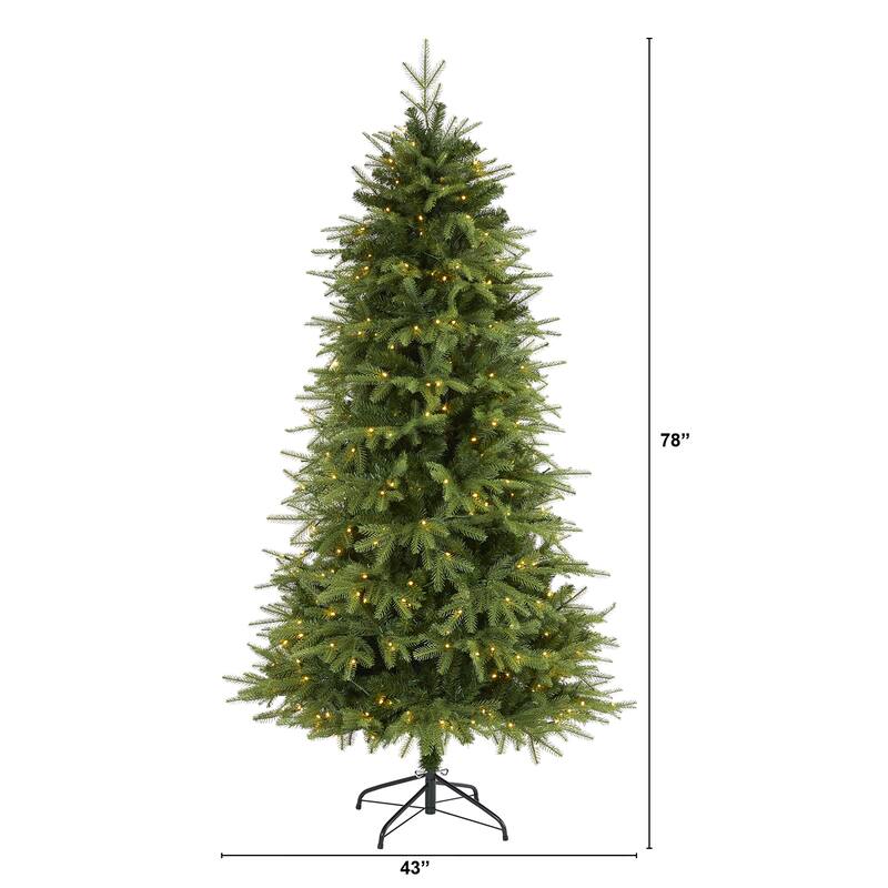 6.5' Pre-Lit Vancouver Fir Artificial Christmas Tree, Clear LED Lights - 6.5 Foot