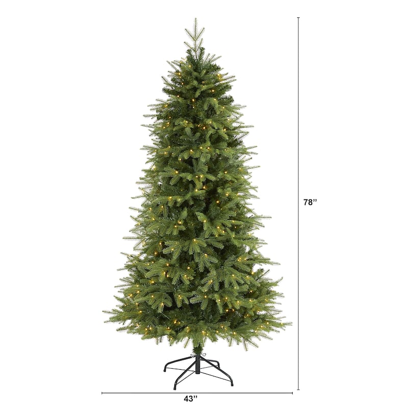 6.5ft. Fir Look Artificial Christmas Tree with 400 Clear LED Lights and 2158 Branches - Full Holiday X-Mas Display