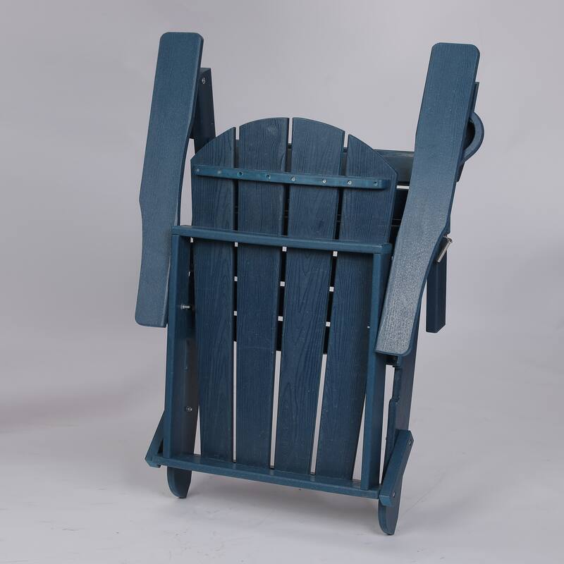 HDPE Folding Adirondack Chair with Dual Cup Holder - Composite Adirondack Chair with Wood Texture