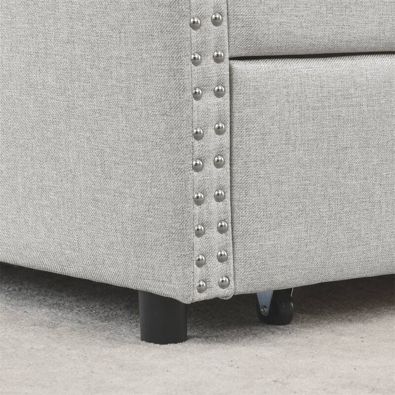 Queen Size Upholstered Tufted Daybed with Drawers and Button on Back