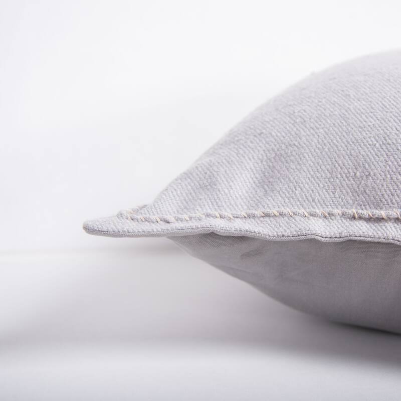 Rizzy Home Solid Throw Pillow with Whipstiched Edge