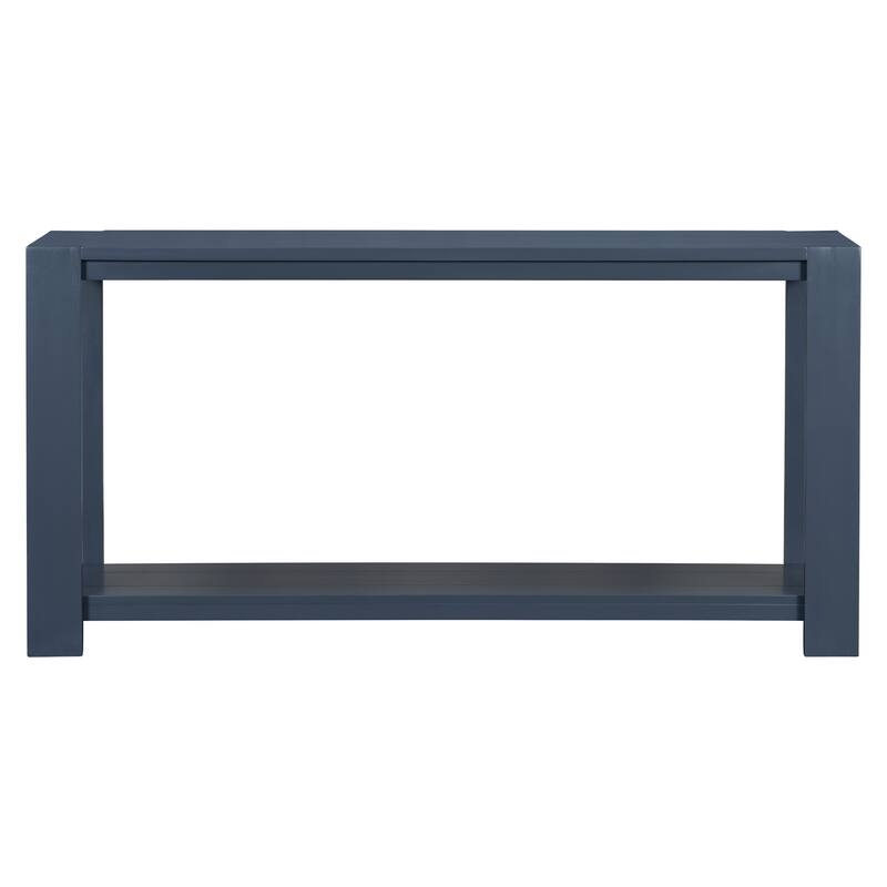 Minimalist Long Console Table with Storage Bottom Shelf, 59.8" Living Room Entryway Table - Navy Blue