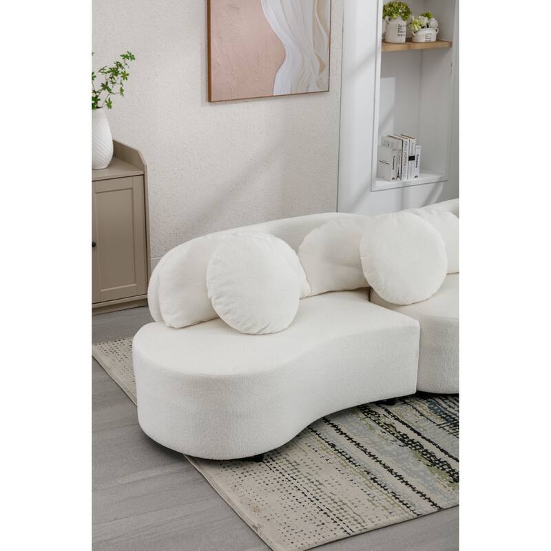 103.9" Modern Living Room Sofa Lamb Velvet Upholstered Couch Furniture for Home