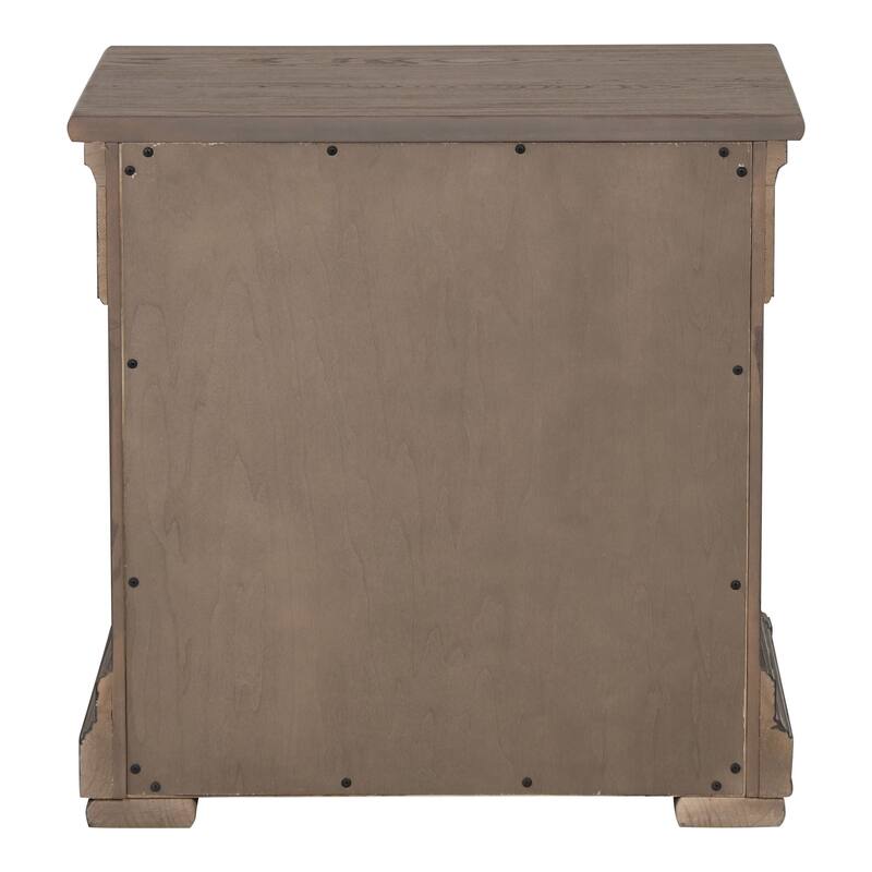 Furniture of America Wacine 3-Piece Weathered Grey Wood Chest and 2-Nightstand Bedroom Set