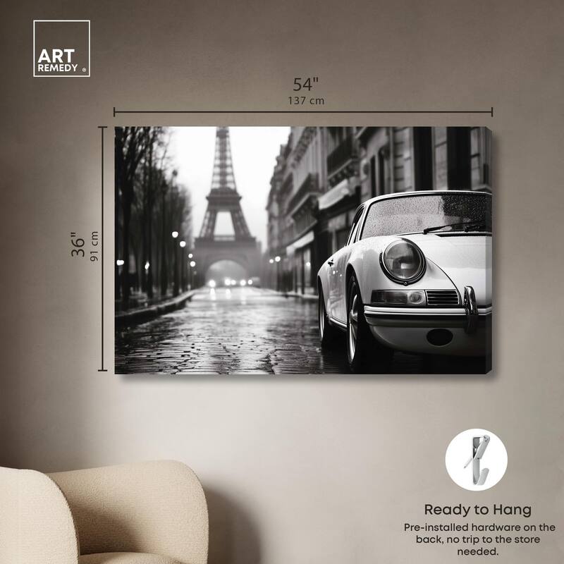 Rainy Day Paris Canvas by Art Remedy, Gallery Wrapped