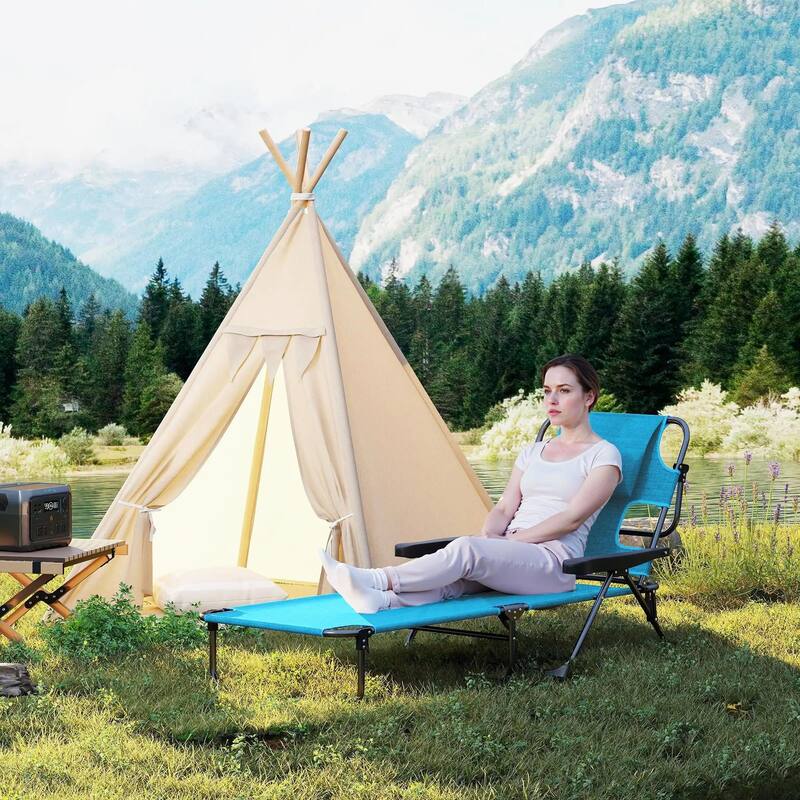 Folding Lounge Chair with Reclining Back
