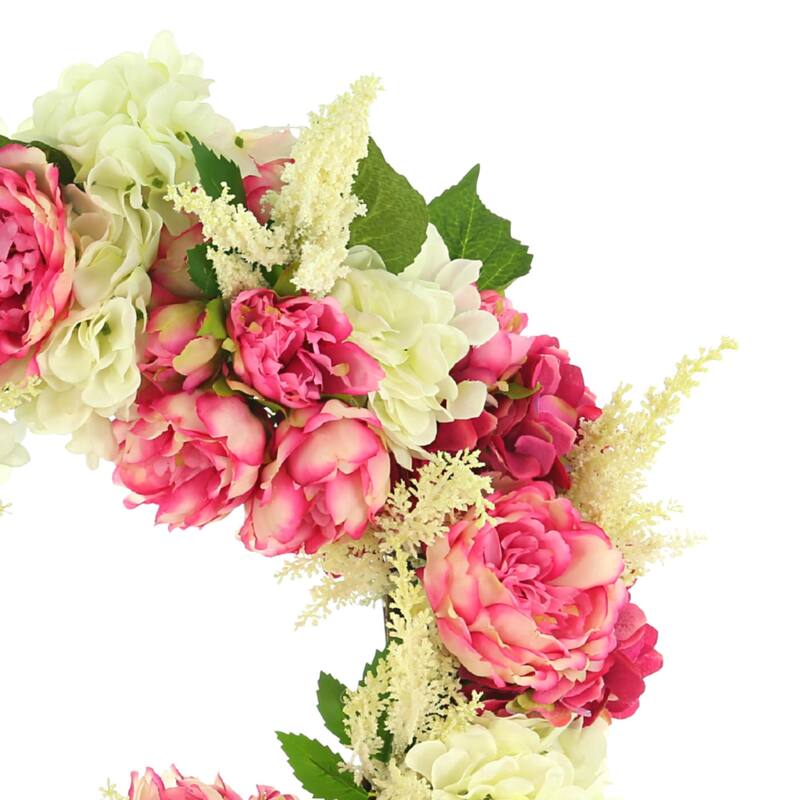 28" Peony, Hydrangea and Astilbe Wreath