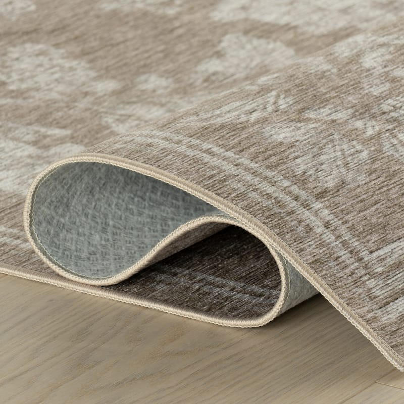 Nuloom Camiree Floral Farmhouse Washable Area Rug