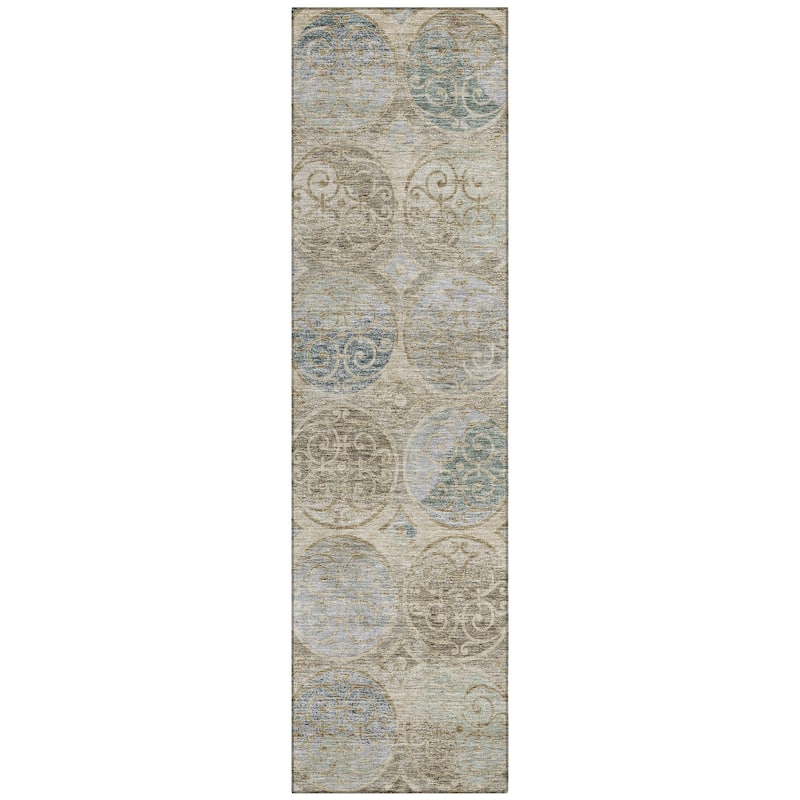 Machine Washable Indoor/ Outdoor Chantille Vintage Medallions Rug