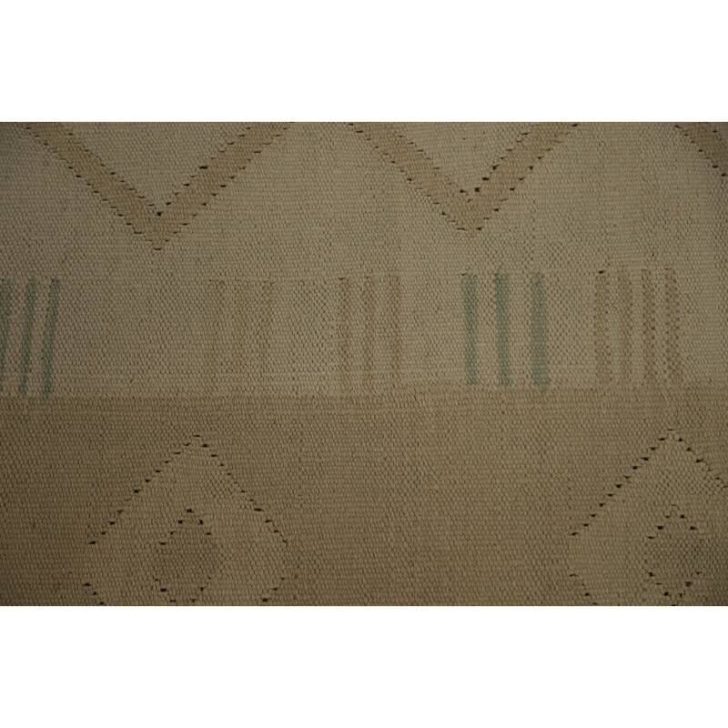 Hand Woven Oriental 100% Wool Carpet Southwestern Tribal Beige & Ivories Kilim Area Rug - 6' 5'' X 4' 7''