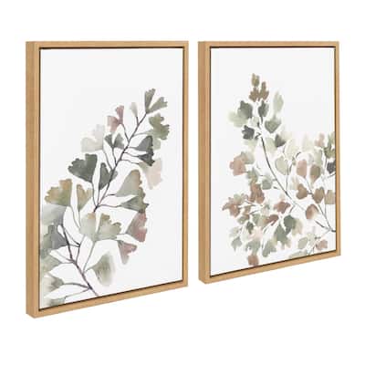 Kate and Laurel Sylvie Botanical Framed Canvas by Sara Berrenson