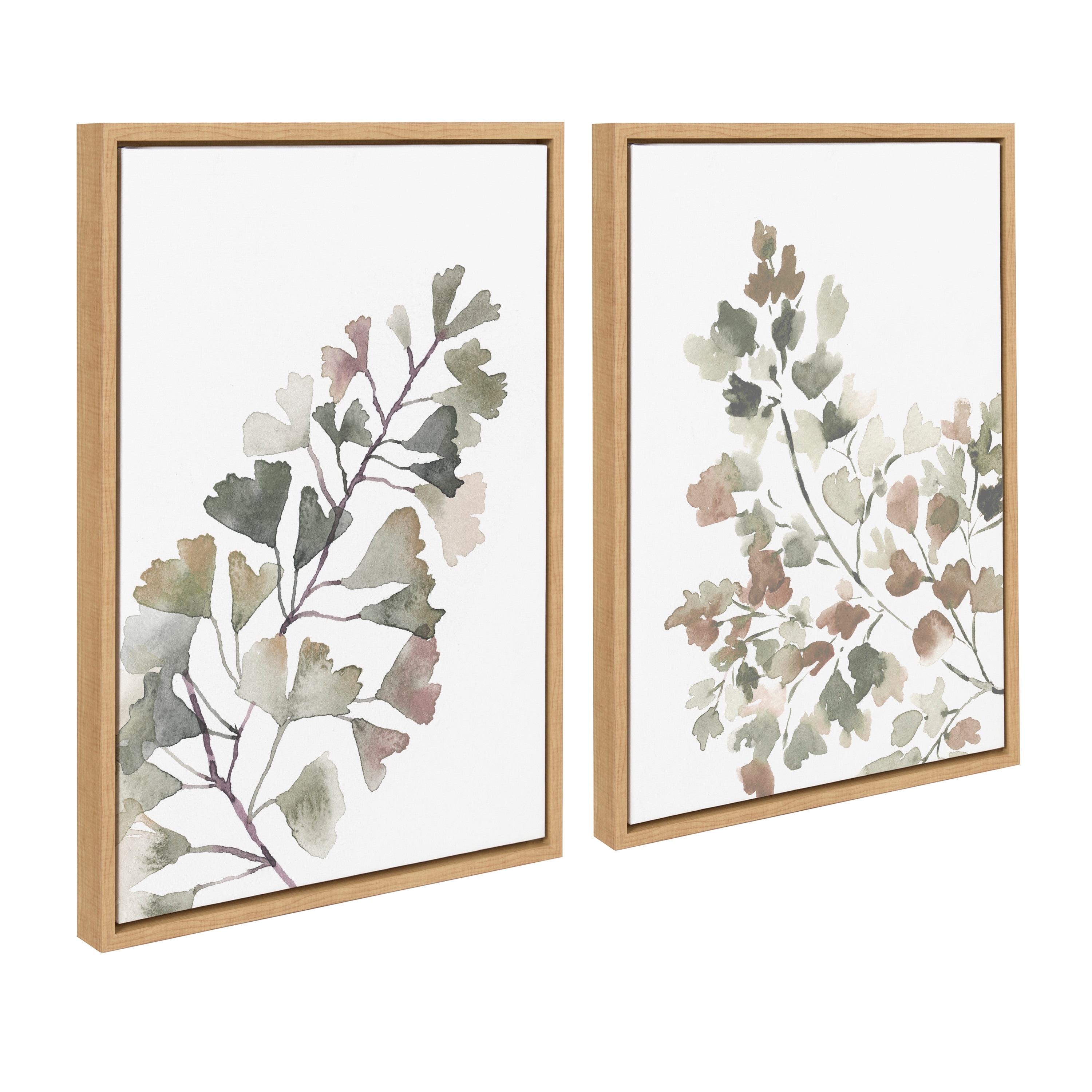 Kate and Laurel Sylvie Botanical Framed Canvas by Sara Berrenson