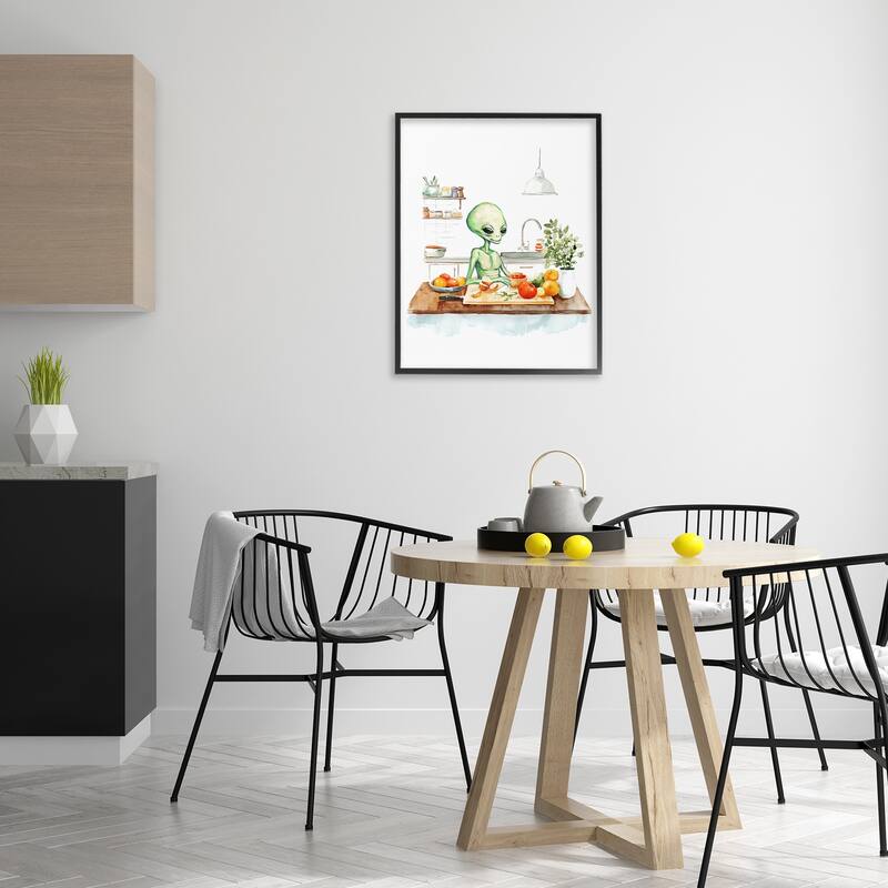 Stupell Alien Cooking in Kitchen Framed Giclee Art Design By Lil' Rue