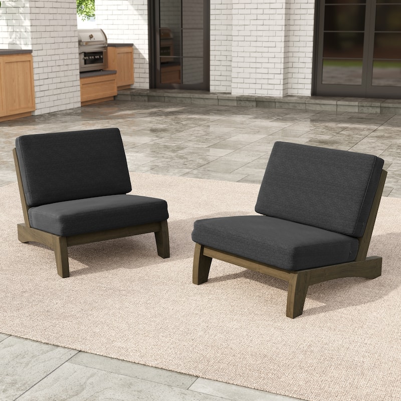 Sectional Wood Furniture 2 Seat Armless Patio Sofa