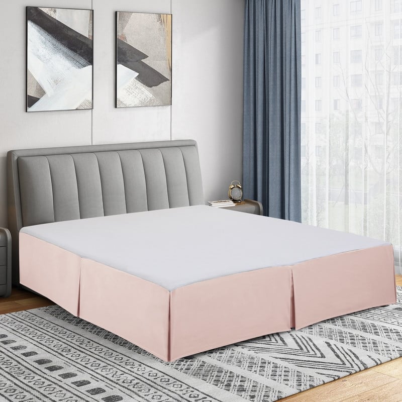 Swift Home Easy Fit Tailored Pleat Microfiber Bed Skirt with 14-inch Drop - Twin - Rose Blush