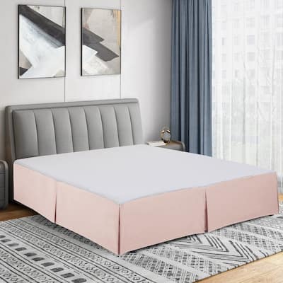 Swift Home Easy Fit Tailored Pleat Microfiber Bed Skirt with 14-inch Drop