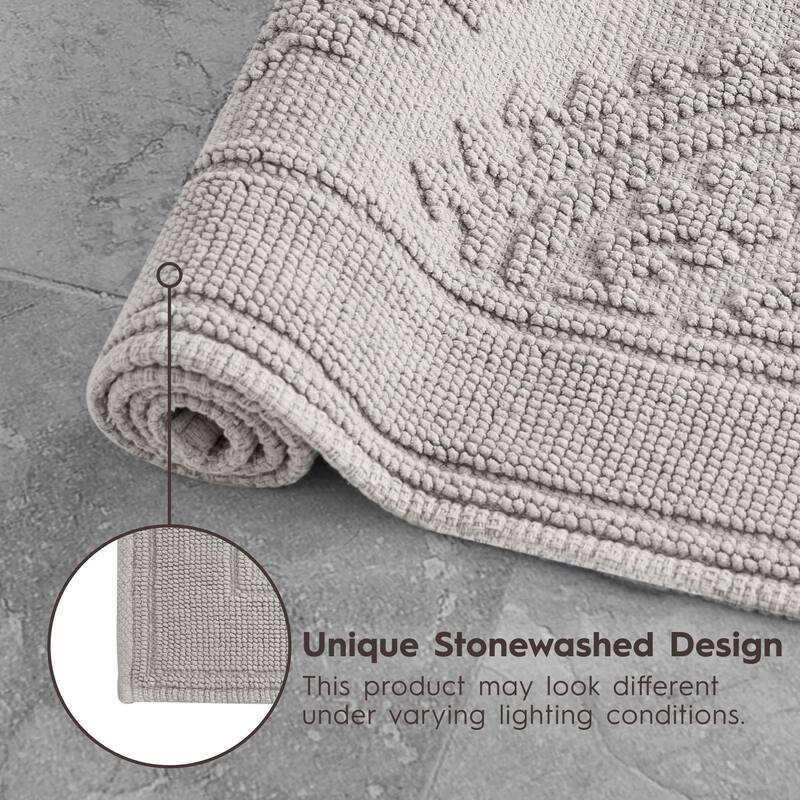 Jean Pierre Cotton Stonewash Medallion 21 x 34 in. Bath Rug